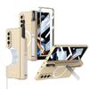 Para Samsung Fold4 Funda para Teléfono Móvil Plegable Carga Magnética Inalámbrica Soporte para Lápiz Carcasa con Soporte Creativo Película Protectora para Teléfono Móvil