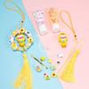Guirnalda de Coche de Acrílico Colgante Pegamento de Crema Paquete de Materiales DIY Joyería Hecha a Mano Accesorios Pequeños Decoración de Anillo de Ratán