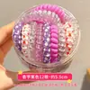 Elástico de Cabelo Tipo Fio de Telefone para Mulheres, Tamanho Pequeno, Estilo Fino, Elástico de Cabelo Coreano, Corda de Cabelo Simples, Elástico Preto, Acessório de Cabelo em Espiral de Fio Elétrico