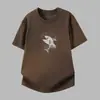 Camiseta de Manga Corta de Algodón Puro para Hombre, Marca de Moda Verano Holgada, Camiseta de Algodón con Estampado de Tiburón de Moda, Cuello Redondo, Media Manga