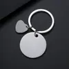 Joyas Grabadas con Logo de Venta Caliente Transfronteriza Colgante Redondo de Acero Inoxidable para Llavero Regalo Conmemorativo