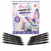 Marcadores acrílicos de doble punta de 24 colores para pintura DIY infantil, adecuados para usar en piedra, madera, cerámica, lienzo y otros materiales