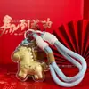 Nuevo Llavero de Caballo Pequeño Princesa de Oro Puro Colgante Creativo de Dibujos Animados Popular al por Mayor Encanto para Teléfono