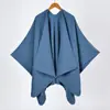 Chegada Nova Nova Cor Sólida Cachecol de Faux Cashmere com Fenda Grande Capa Popular de Cor Sólida para Comércio Exterior Europeu e Americano Manto Liso Quente