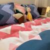 Juego de Cuatro Piezas de Algodón Lavado, Universal para Todas las Estaciones, Sábana, Funda de Edredón, Juego de Tres Piezas de Cuatro Estaciones para Dormitorio, Juego de Cama