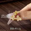 Anillo de Dedo Índice de Oro de Arena Vietnamita para Mujer, Anillo Abierto de Mariposa con Circonita de Moda, Diseño Transfronterizo, Suministro de Joyería Duradero