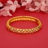 Pulsera para mujer de boda vietnamita dorada con diseño hueco de escamas de dragón, estilo retro versátil exquisito, hebilla de alta calidad, pulsera abierta