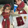 Bufanda de Navidad Ankora Roja/Roja de Año Nuevo Bufanda a Cuadros Invierno para Mujer Sentido de Alta Gama Cálido Chal Coreano de Año Nuevo