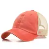 Gorra de béisbol transpirable de color lavado a juego de malla para hombre 2025 estilo coreano primavera y verano gorra versátil sombrero de sol para mujer