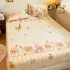 Conjunto de lençóis de cama de veludo com floco de neve, três peças, marca Simmons, à prova de sujeira e poeira, forrado com fleece para o inverno, capa protetora de cobertura total, estilo de capa de cama taiwanesa