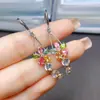 Venta al por mayor de fábrica Pendientes Populares de Turmalina Natural con Incrustaciones de Plata S925 Piedra Principal 3*5 Joyería de Lujo Directamente de Fábrica