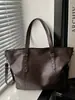 Bolsa de Grande Capacidade para Mulheres, Versátil, Estilo College, Preta, Bolsa Tote de Couro Macio, Bolsa Transversal Casual, Tendência