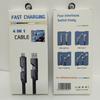 Cable de Datos de Carga Rápida de 240W Caja de Empaque Cuatro en Uno Pd100W Doble Puerto Digital 3C Empaque Caja de Color en Stock