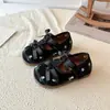 Zapatos de Cuero Pequeños Bordados Florales para Niñas Otoño Nuevo Estilo Suela Suave para Bebé Zapatos Mary Jane con Moño Zapatos Individuales de Princesa para Niños