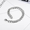 Pulsera Estilo Coreano 10 Ancho Patrón Estrella Interior Cadena de Acero Inoxidable para Hombre Pulsera Distintiva para Hombre Pulsera Estilo Simple y Frío 22cm