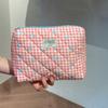 Nueva Bolsa de Cosméticos Acolchada con Lazo de Gran Capacidad, Tacto de Alta Gama, Estilo Ins, Alto Valor Estético, Bolsa de Almacenamiento Portátil para Maquillaje
