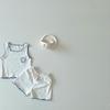 Verano Bebé Sin Mangas Chalecos Camiseta Shorts Conjunto de Dos Piezas Bebé Delgado Casual Ropa para el Hogar Traje Pijamas para Niños