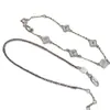 Série Trevo de Quatro Folhas Mini Flor Única Multi-Flores 3 Pontos Moissanite Pulseira Completa em Prata Esterlina S925 Joia Simples Retrô