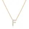Collar de 26 letras de estilo europeo y americano transfronterizo, collar de moda con colgante de diamante, cadena para clavícula con iniciales para mujer