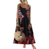 2021 Cross-border Novo Amazon ebay Hot Vestido estampado sem mangas Vestido longo feminino 9127D