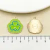 Sombrero Verde Irlandés que Gotea Aceite Trébol de la Suerte Colgante de Trébol Pulsera Llavero DIY Accesorios de Joyería