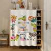Cortina de sombreado para gabinete de baño, con dibujos animados creativos, bonita y fea, para guardar ropa de cocina y polvo.
