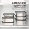 Caixa Retangular de Aço Inoxidável 304 para Preparo de Cozinha Comercial, Bandeja de Exposição para Buffet, Caixa de Armazenamento de Alimentos com Tampa Espessada