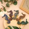 Broche de caballito de mar medieval grande con diamantes, accesorio de ramillete de animales de lujo de alta gama, alfiler, joyería vintage exagerada europea y americana