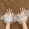 Fabricante de Mangas de Malla para Novia al por Mayor Encaje Perla Delgadas Accesorios de Protección Solar Sesión de Fotos Guantes de Boda Mangas de Gasa para Vestido