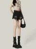 Shorts Jeans Rasgado Estilo Americano para Mulheres, Novo Modelo Verão 2026, Cintura Alta Desfiado Linha A Wide-Leg Hot Pants Tendência