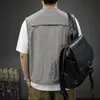 Chaleco de Trabajo Funcional Estilo Americano para Hombre, Chaleco sin Mangas de Verano para Pesca al Aire Libre, Camping con Múltiples Bolsillos, Chaleco Funcional