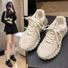 Zapatos de mujer con suela gruesa de malla transpirable, zapatos de papá, zapatos casuales deportivos simples de moda, zapatos de tendencia Joker, zapatos al por mayor