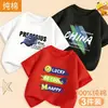 Roupas Infantis Camiseta de Manga Curta para Meninos Roupa de Verão 2026 Nova Algodão Puro Estilo de Verão Tops de Verão para Meninos Tendência