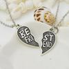 Collar de amistad y novia con colgante de corazón roto, moda europea y americana, superventas transfronteriza