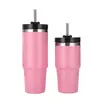 Taza de coche con asa de acero inoxidable 304 para viaje transfronterizo de 20/30 oz, termo de coche de gran capacidad, taza portátil con pajita para hielo