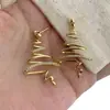 Brincos de Árvore de Natal Estrela Dourada de Inverno para Mulheres Design Único de Nicho Brincos de Árvore de Natal Meteoro Elegantes de Alta Qualidade