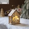 Tienda Mayorista Personalizada de Decoraciones Navideñas Exhibidores Adornos Colgantes Cabañas de Madera Iluminadas Casas de Madera Madera Maciza