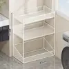 Estante de almacenamiento para detergente de lavandería, organizador de baño, carrito pequeño de pie para balcón, estante de varios niveles, organizador de artículos de limpieza para baño