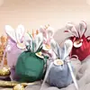 Orejas de Conejo Bolsa de Terciopelo Bolsa de Dulces Caja de Regalo Regalo de Acompañamiento de Boda Empaque de Dulces Caja de Dulces de Boda Bolsa de Tela Regalo de Agradecimiento