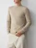 Mo Mai Ke Ropa para Hombre Alta Inteligencia Viaje Diario Color Sólido Suéter Básico para Hombre 26 Estilo Invierno Cuello Medio Alto Tejido para Hombre 22337.
