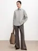 [Selección Premium] Camisa de Media Botonadura Fácil de Cuidar Sin Planchar para Mujer, Nuevo Estilo de Principios de Otoño, Corte Holgado, Chaqueta Camisa de Manga Larga