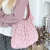 Bolso Tote de Punto Hueco de Gran Capacidad Estilo Nuevo, Bolso de Playa Casual de Moda y con Estilo, Bolso de Hombro Artístico Estilo Bosque