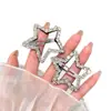 Pinza para el pelo con pedrería de estrella de cinco puntas para mujer, una elegante pinza para flequillo lateral, perfecta para un look dulce y fresco, atrevido