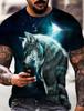 Camiseta temuT transfronteriza con estampado 3D personalizado para hombre, talla europea, manga corta, comercio exterior, Amazon, calavera, león