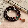 Item Quente do TikTok Pulseira de Sementes de Bodhi Macia e Madura com Design de Lótus de Círculo Duplo para Homens e Mulheres, Joias no Atacado