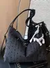 2026 nuevo bolso de hombro de lona de lunares de alta gama de nicho con lazo, bolso de mano de nicho, bolso de axila, bolso cruzado