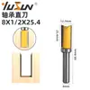 Yusheng 8x 1/2 rodamiento fresa recta 4 piezas fresa para carpintería 8-mango rodamiento fresa de recorte cabezal de fresa recta de doble filo