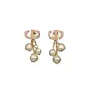 Pendientes Redondos de Perla Nuevos de la Marca Dior/Dior Pendientes Tachonados con Diamantes Letra Cd Moda Europea y Americana Pendientes Versátiles para Mujer Venta al por Mayor