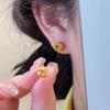 Pendientes de nudo concéntrico sinuoso dorado, pendientes franceses de temperamento pequeño y exquisito, diseño de nicho, pendientes de aguja de plata 925