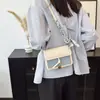 Bolsa Pequena Quadrada Cor Creme Design de Nicho, Bolsa Pequena Popular deste Ano para Mulheres, Nova Bolsa de Ombro 2025, Bolsa Transversal